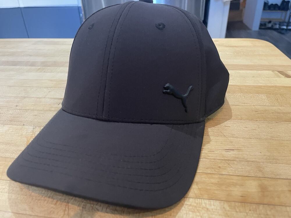 PUMA Flex Fit Baseball Style Cap Adult L/XL Fit/Black/Black Puma Logo Front+Back